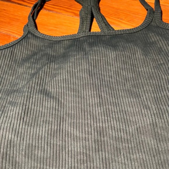 Carbon38 Ribbed Leopard Crop Bra - Color: Green | Size: S - Picture 4 of 15